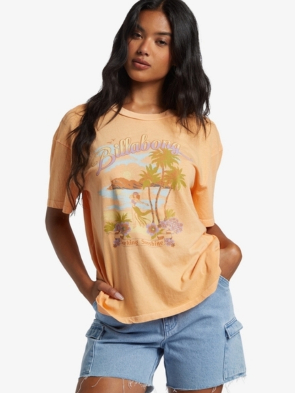 Billabong Wish You Were Here Tee, Graphic Print "Seeking Sunshine"